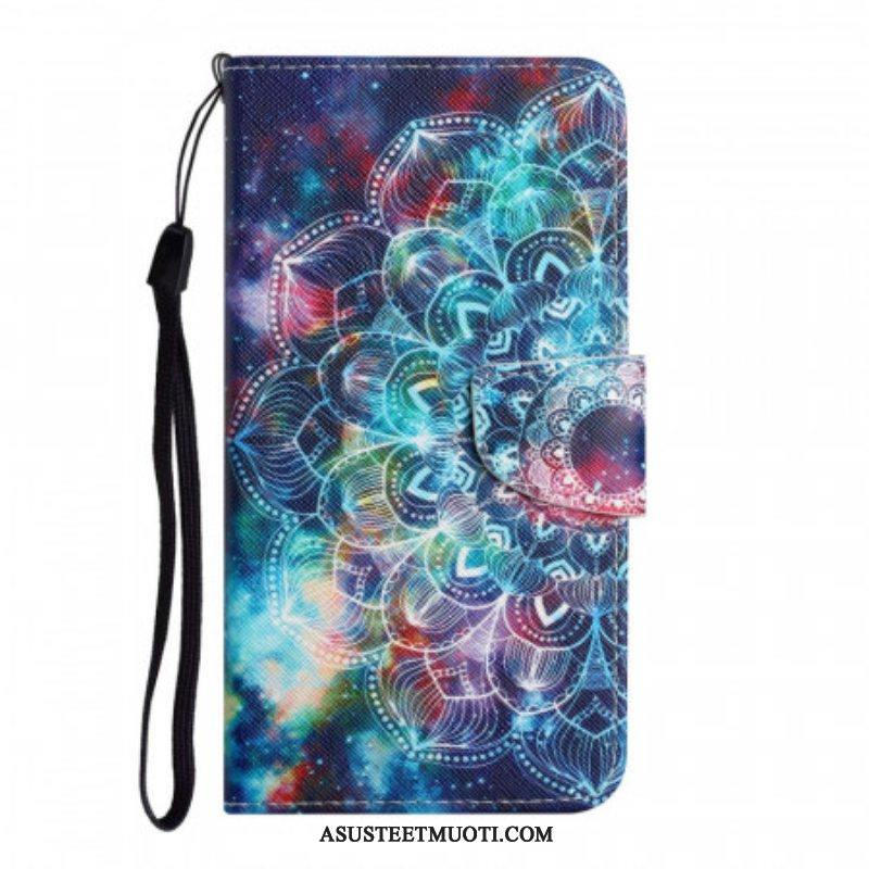 Kotelot Poco M4 Pro 5G Suojaketju Kuori Flashy Half Mandala Strappy