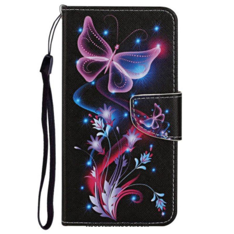 Kotelot Poco X4 Pro 5G Suojaketju Kuori Strappy Butterfly Dance