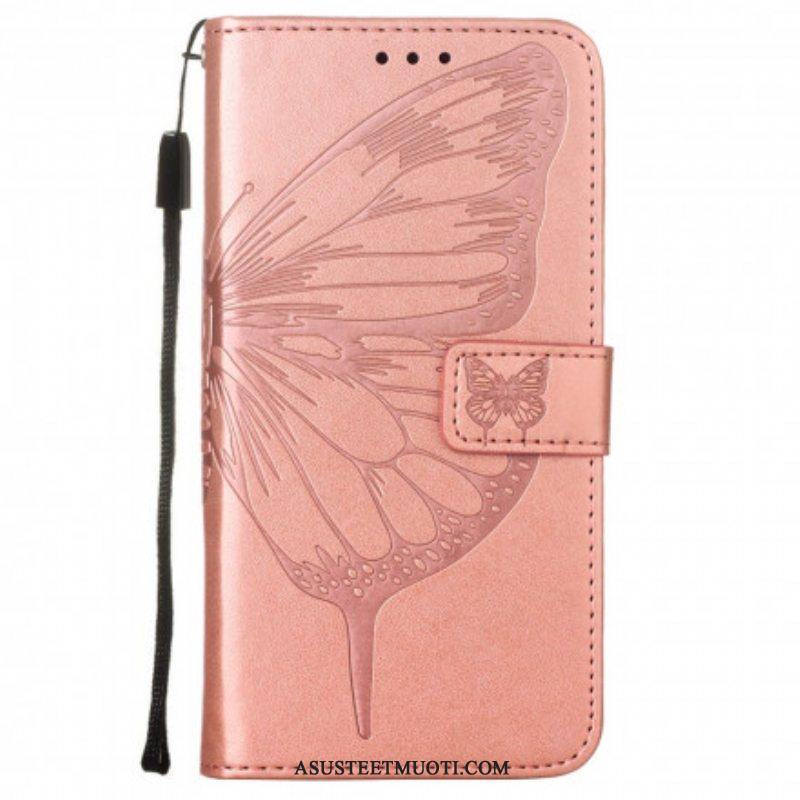 Kotelot Samsung Galaxy A52 4G / A52 5G / A52s 5G Butterfly Design Kaulanauhalla