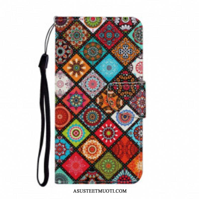 Kotelot Samsung Galaxy A52 4G / A52 5G / A52s 5G Patchwork Mandalas Kaulanauhalla