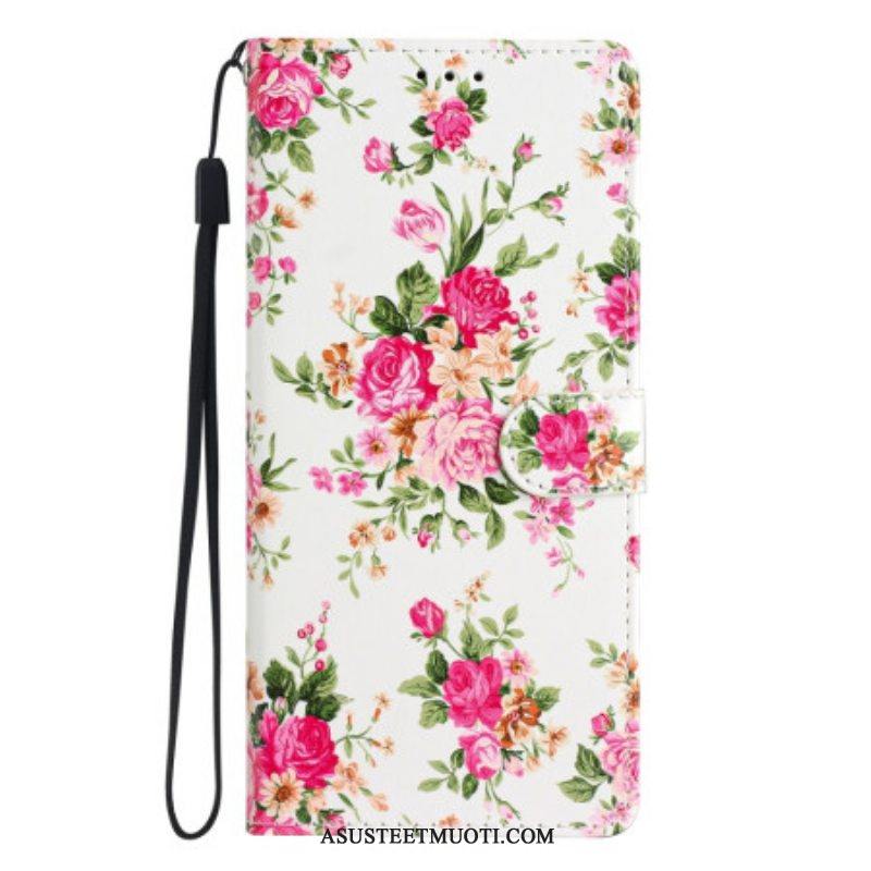 Kotelot Samsung Galaxy A54 5G Suojaketju Kuori Hihna Liberty Flowers