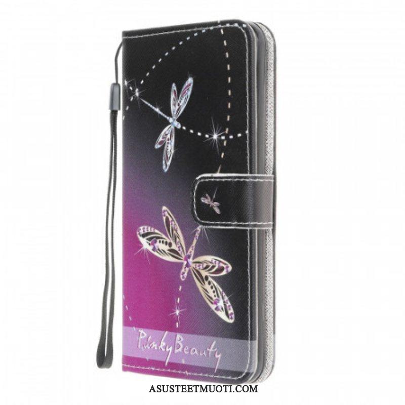 Kotelot Samsung Galaxy M32 Suojaketju Kuori Strappy Dragonflies