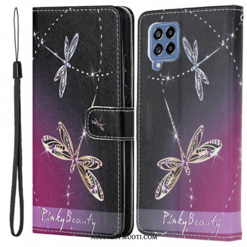 Kotelot Samsung Galaxy M53 5G Suojaketju Kuori Strappy Dragonflies