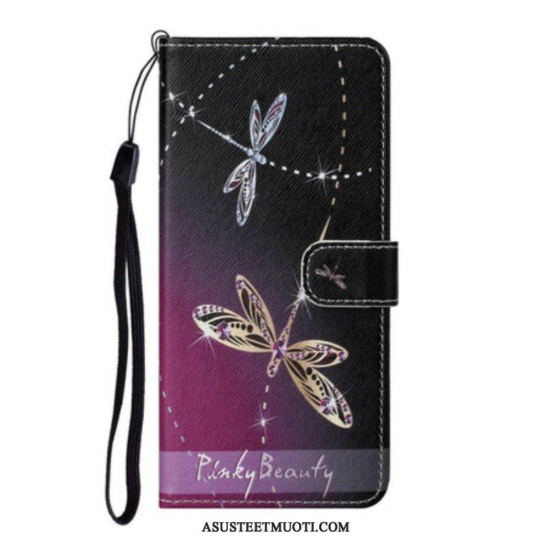 Kotelot Samsung Galaxy S21 FE Suojaketju Kuori Strappy Dragonflies