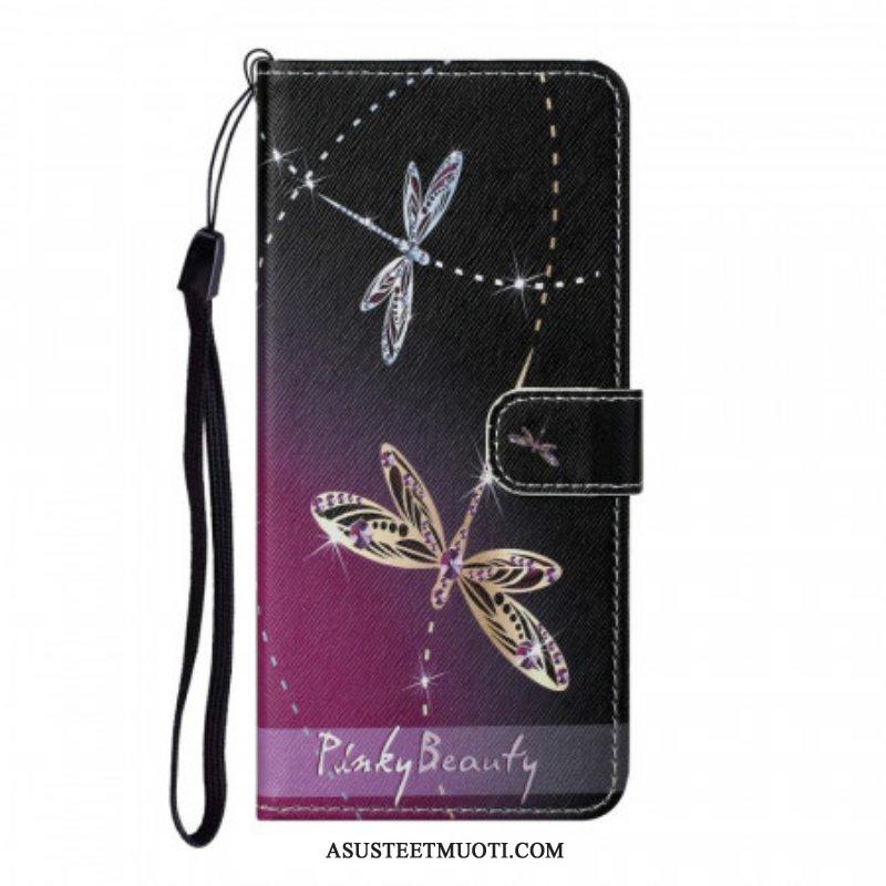 Kotelot Samsung Galaxy S22 Plus 5G Suojaketju Kuori Strappy Dragonflies