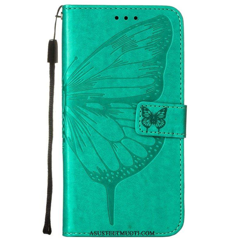 Kotelot Samsung Galaxy S23 5G Butterfly Design Kaulanauhalla