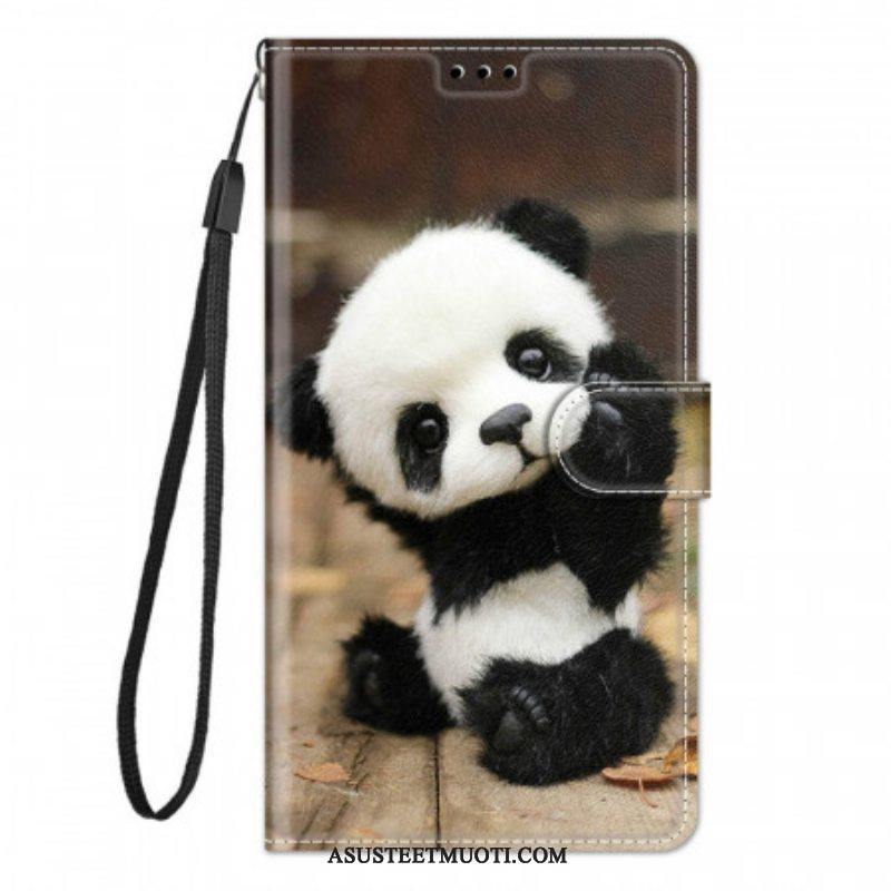 Kotelot Xiaomi Redmi Note 11 Pro Plus 5G Suojaketju Kuori Pikku Panda Hihnalla