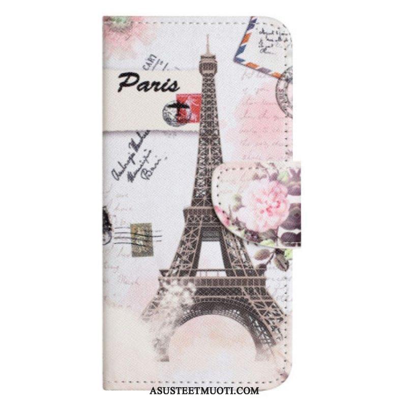 Kotelot iPhone 14 Pro Vintage Eiffel-torni