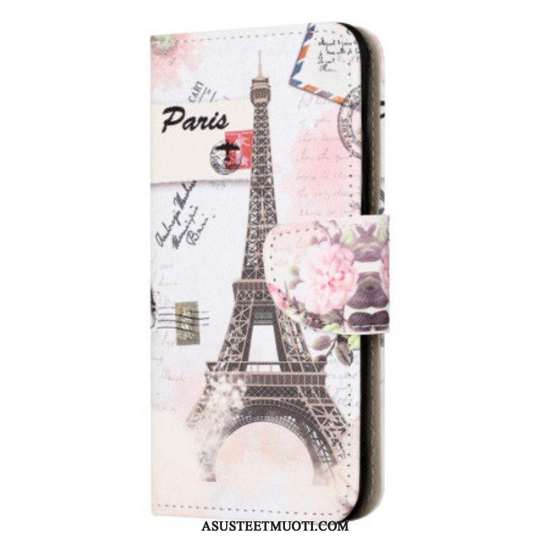 Kotelot iPhone 15 Plus Vintage Eiffel-torni