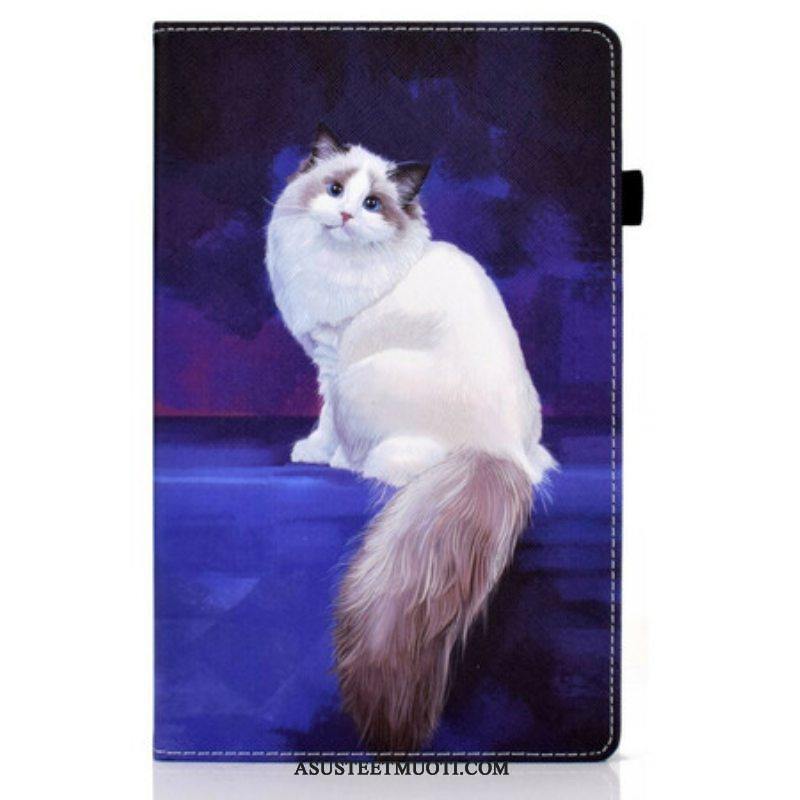 Kuoret Samsung Galaxy Tab A7 Lite Valkoinen Kissa