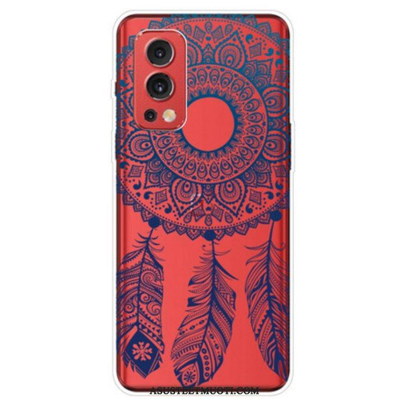 Kuori OnePlus Nord 2 5G Läpinäkyvät Dream Catcher Siniset Höyhenet