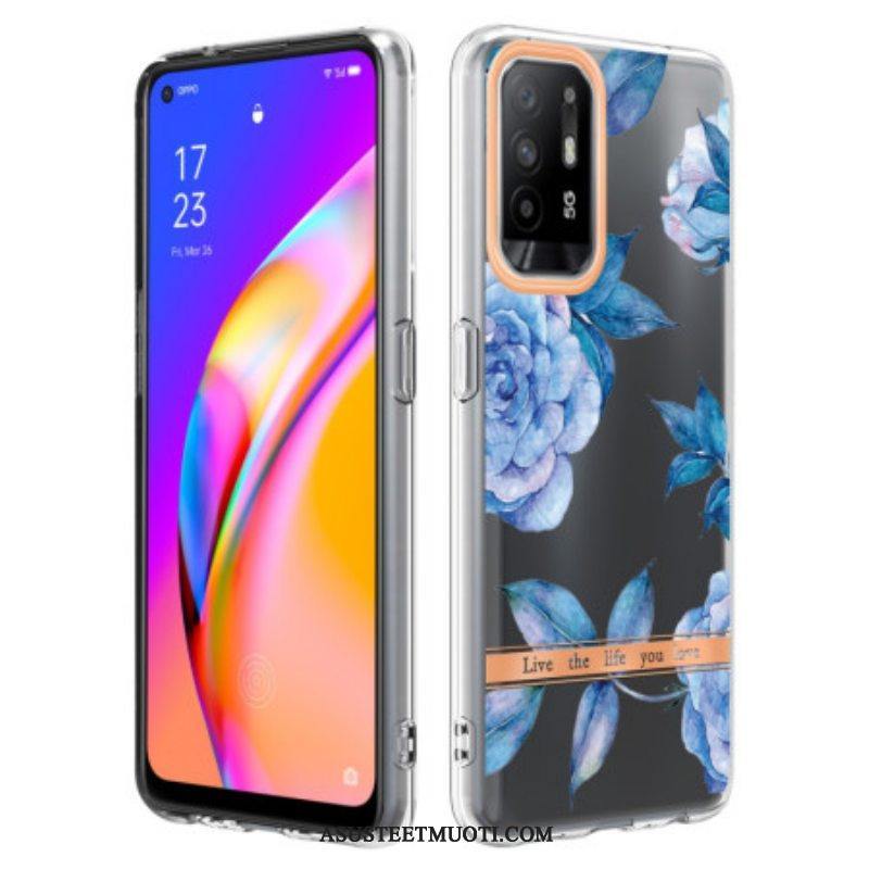 Kuori Oppo A94 5G Pionit Kukat Saumaton