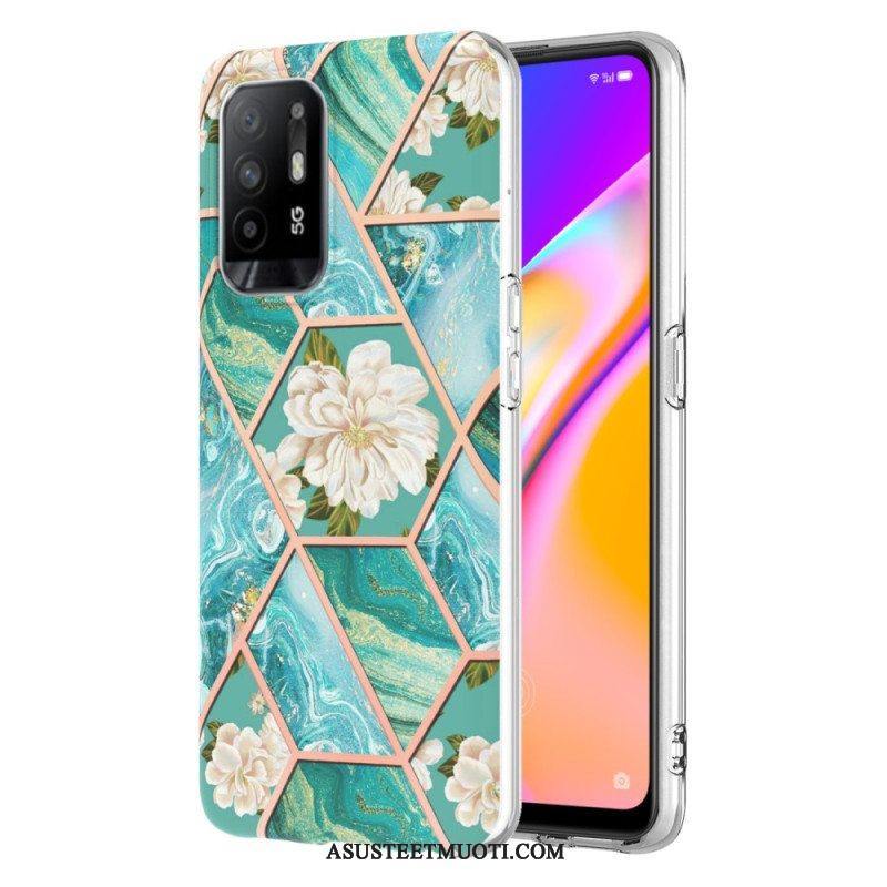 Kuori Oppo A94 5G Värikäs Geometrinen Marmori