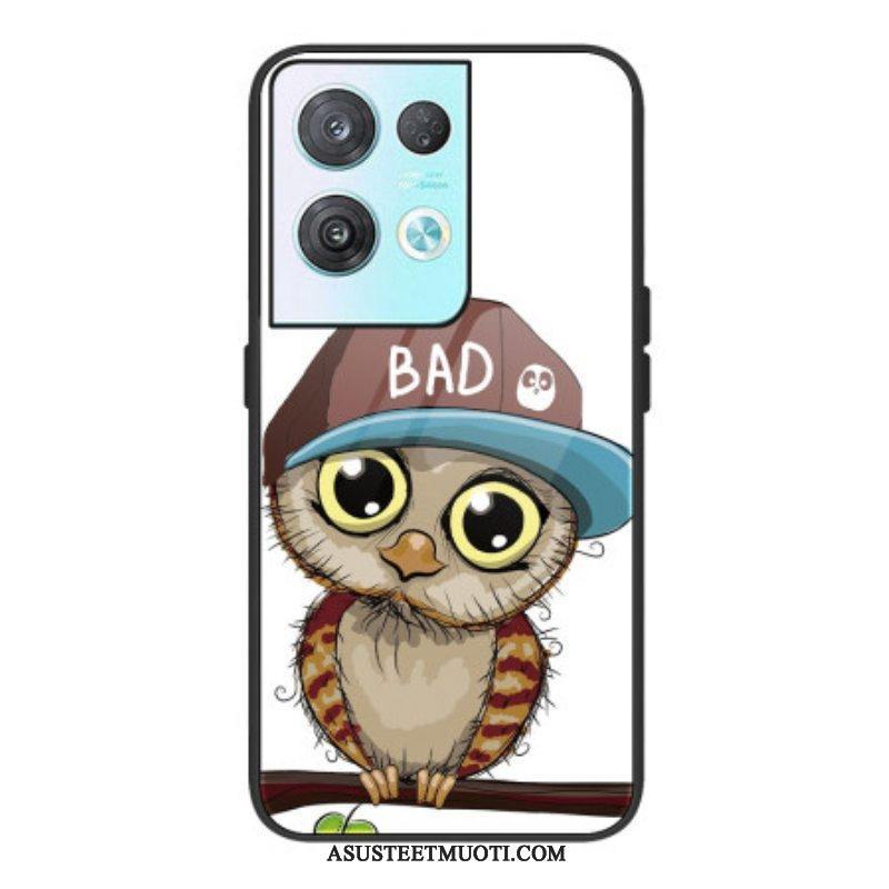 Kuori Oppo Reno 8 Bad Owl Karkaistu Lasi