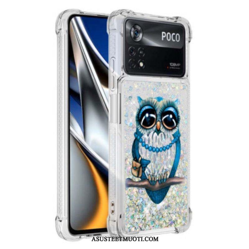 Kuori Poco X4 Pro 5G Rouva Pöllö Glitter