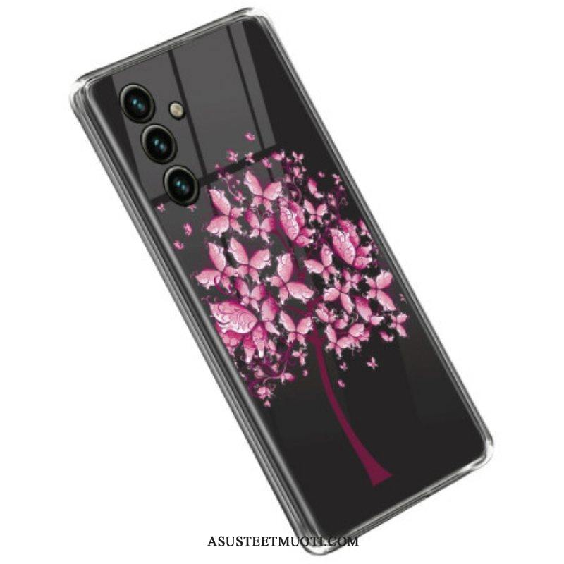 Kuori Samsung Galaxy A14 / A14 5G Saumaton Vaaleanpunainen Puu