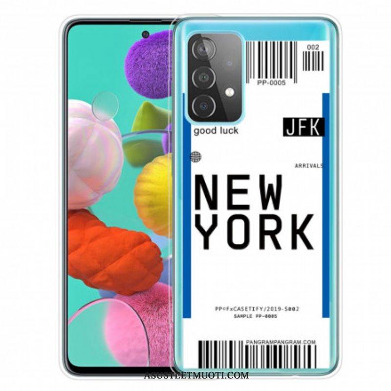 Kuori Samsung Galaxy A52 4G / A52 5G / A52s 5G Boarding Pass New Yorkiin