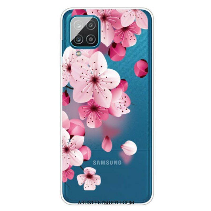 Kuori Samsung Galaxy M12 / A12 Pienet Vaaleanpunaiset Kukat