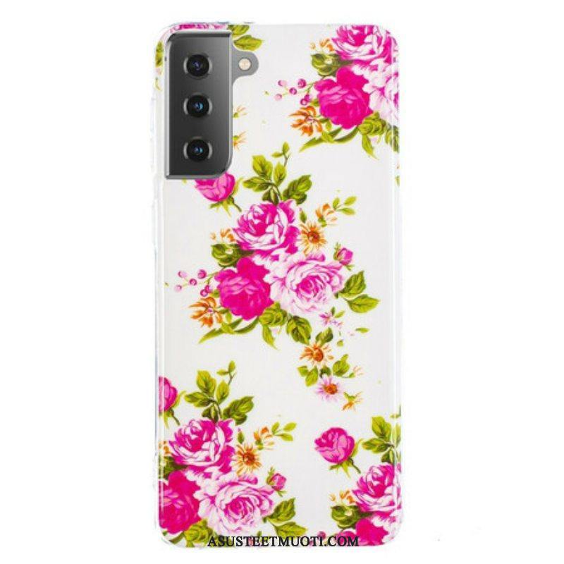 Kuori Samsung Galaxy S21 5G Fluoresoivat Liberty Flowers