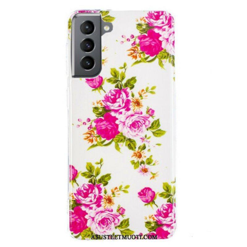 Kuori Samsung Galaxy S21 FE Fluoresoivat Liberty Flowers