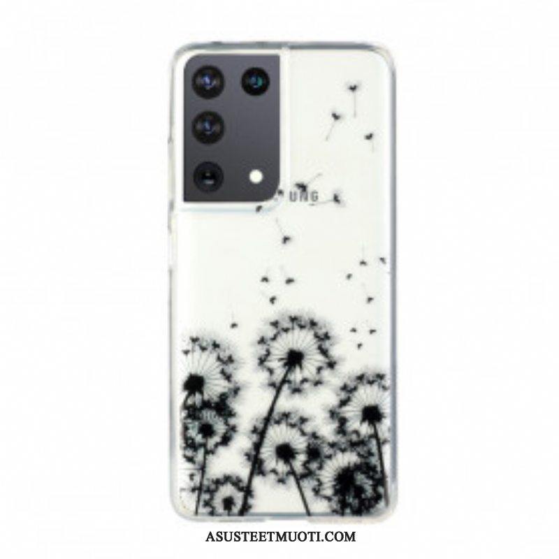 Kuori Samsung Galaxy S21 Ultra 5G Saumattomat Mustat Voikukat