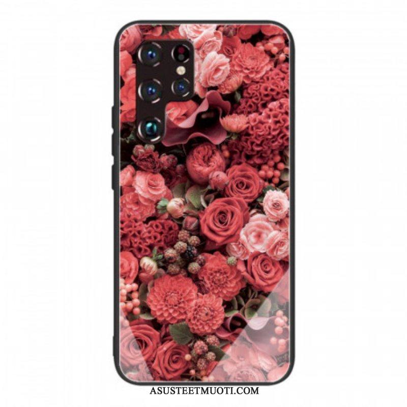 Kuori Samsung Galaxy S22 Ultra 5G Rose Flowers Karkaistu Lasi