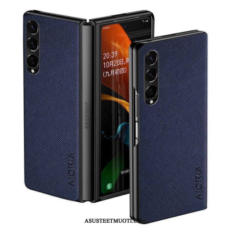 Kuori Samsung Galaxy Z Fold 4 Aioria Keinonahka Kudottu Rakenne