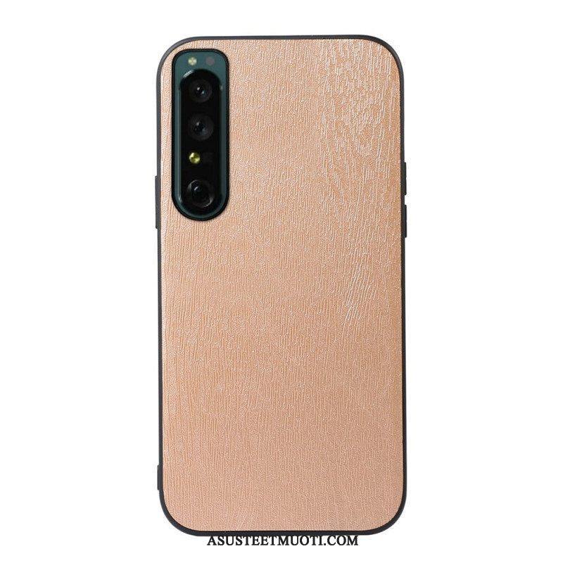 Kuori Sony Xperia 1 IV Faux Leather Puun Rakenne