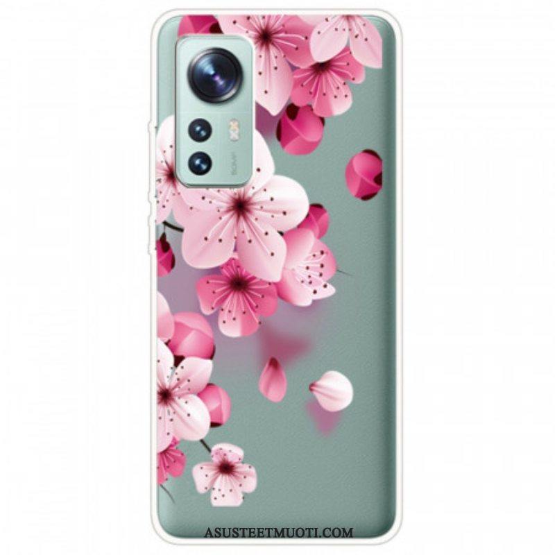 Kuori Xiaomi 12 / 12X Pienet Vaaleanpunaiset Kukat