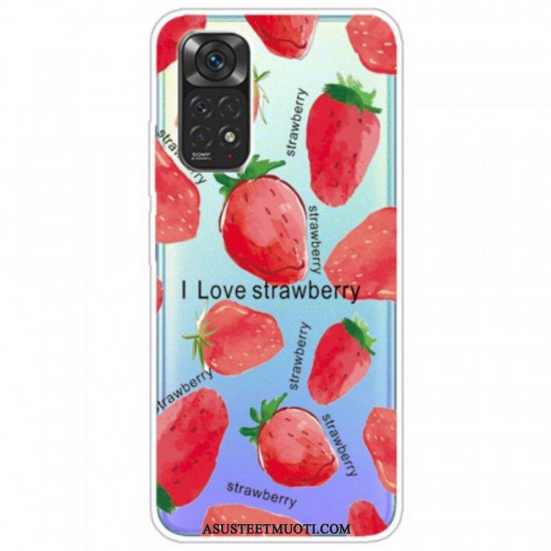Kuori Xiaomi Redmi Note 11 / 11S Mansikat / I Love Strawberry