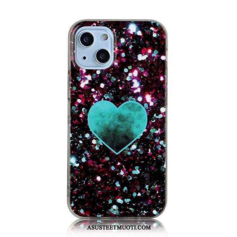 Kuori iPhone 13 Mini Glitter Marble