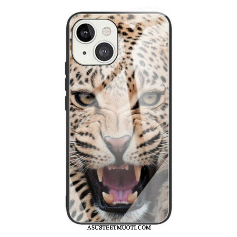 Kuori iPhone 13 Mini Leopard Karkaistu Lasi