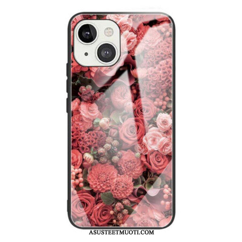 Kuori iPhone 13 Mini Rose Flowers Karkaistu Lasi