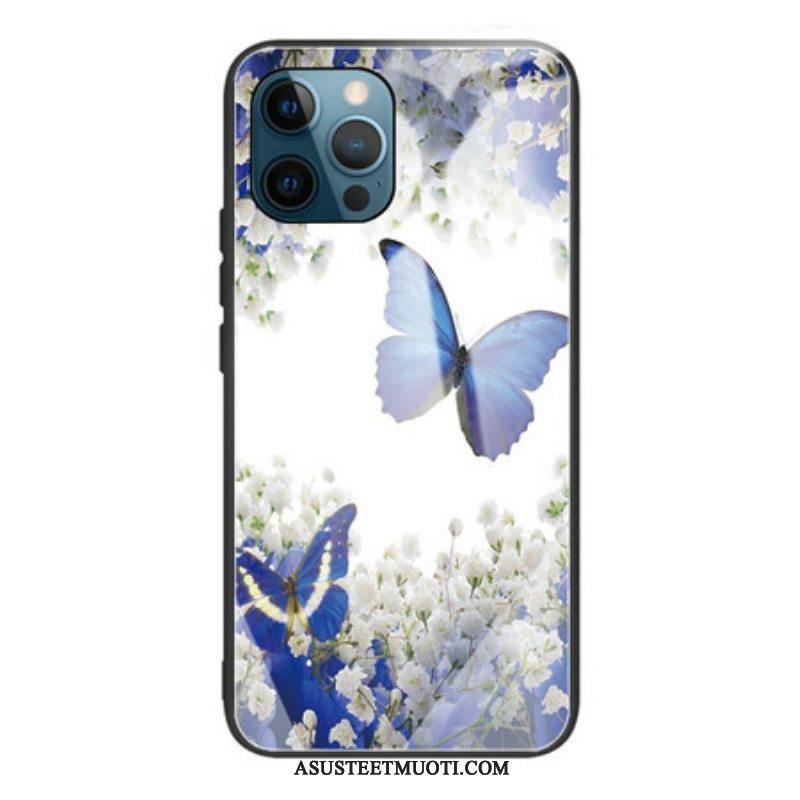 Kuori iPhone 13 Pro Butterflies Design Karkaistu Lasi