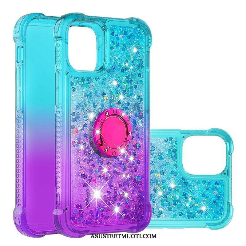 Kuori iPhone 13 Pro Max Glitter Ring-kiinnike