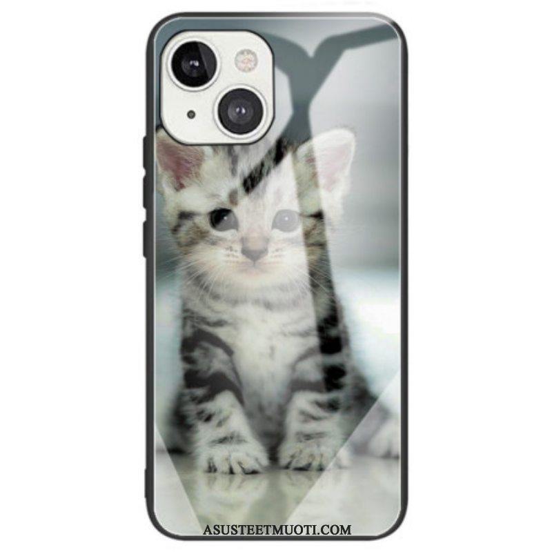 Kuori iPhone 14 Kitten Karkaistu Lasi