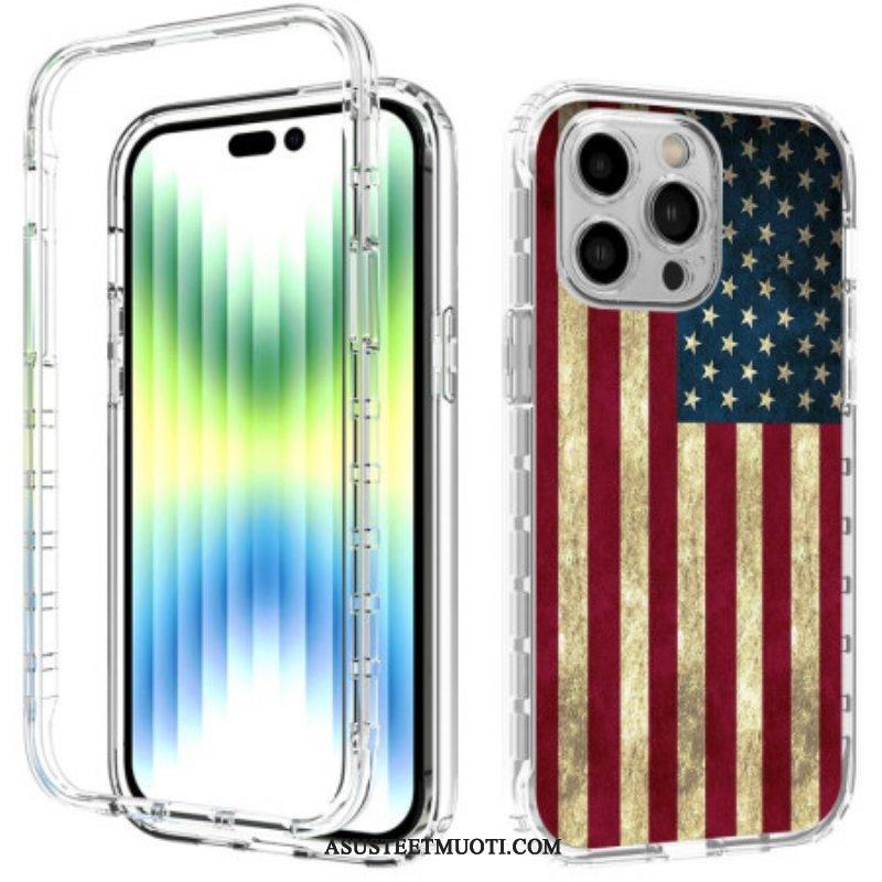 Kuori iPhone 14 Pro Max Tehostettu Amerikan Lippu