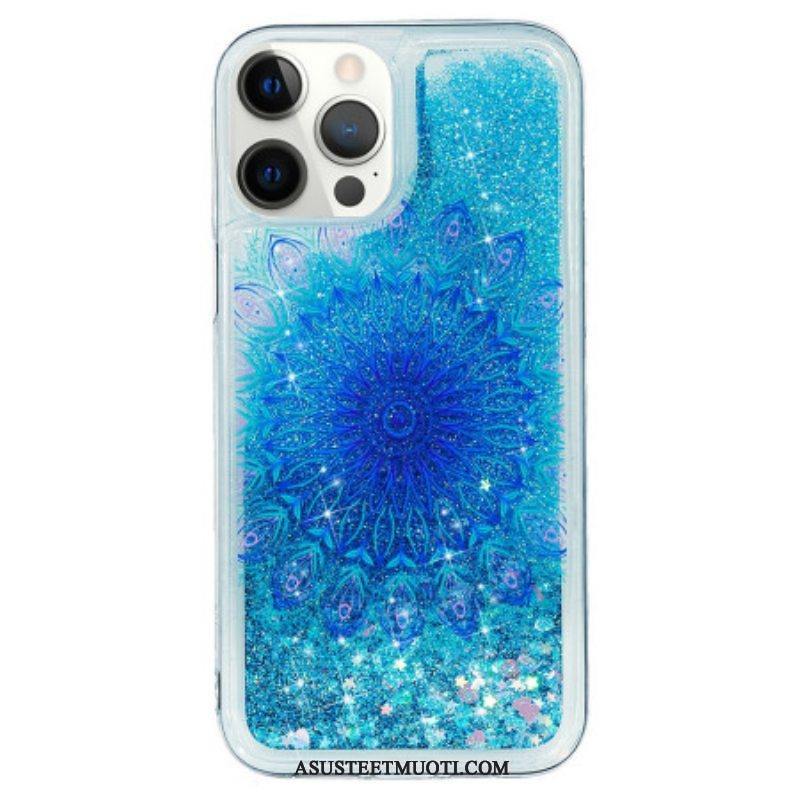 Kuori iPhone 15 Pro Mandala Glitter