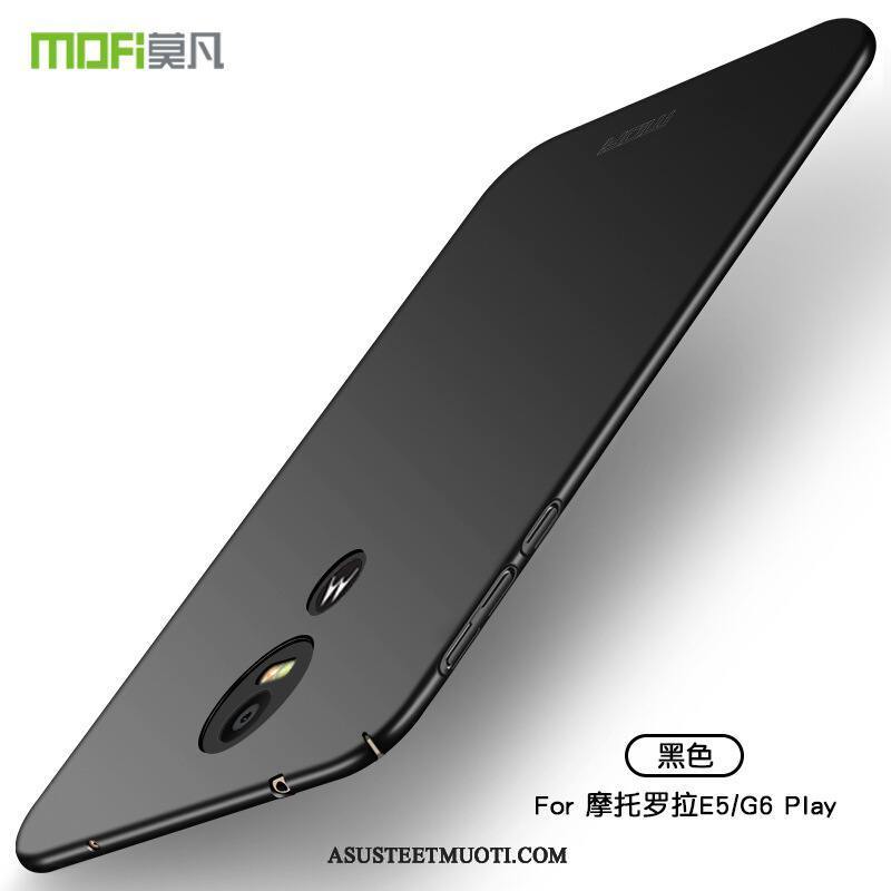 Moto E5 Play Kuori Kuoret Pesty Suede Musta Ultra Kotelo Suojaus