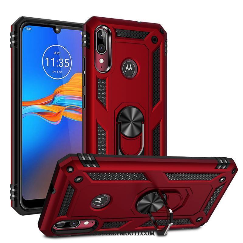 Moto E6 Plus Kuoret Auto Magneettinen All Inclusive Punainen Puhelimen