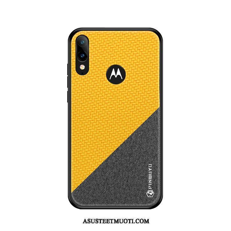 Moto E6 Plus Kuori Kuoret Kukkakuvio Kotelo All Inclusive Keltainen Murtumaton