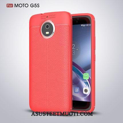 Moto G5s Kuori Kuoret Kotelo Punainen Johdin Murtumaton