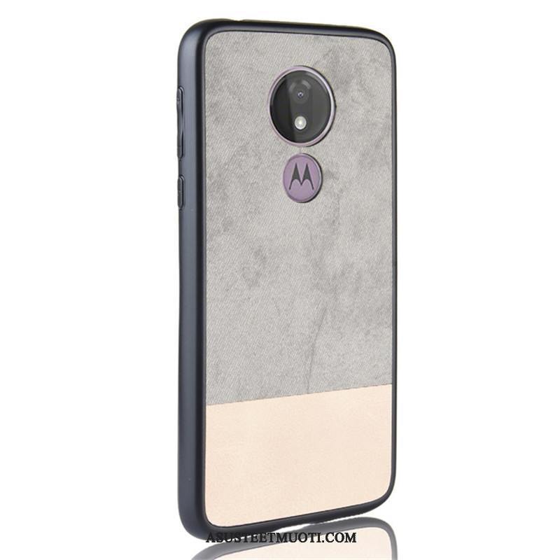 Moto G7 Kuoret Nahka Suojaus Harmaa All Inclusive Cowboy