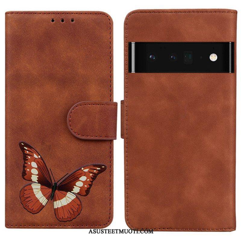 Nahkakotelo Google Pixel 6 Pro Skin Touch Butterfly