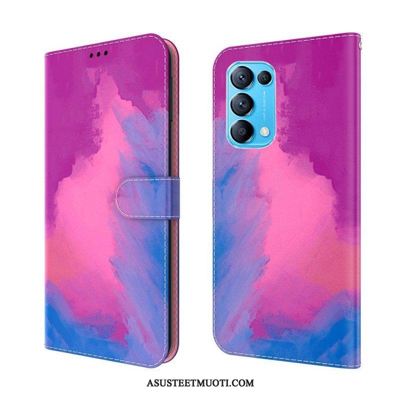 Nahkakotelo Oppo Find X3 Lite Akvarelli