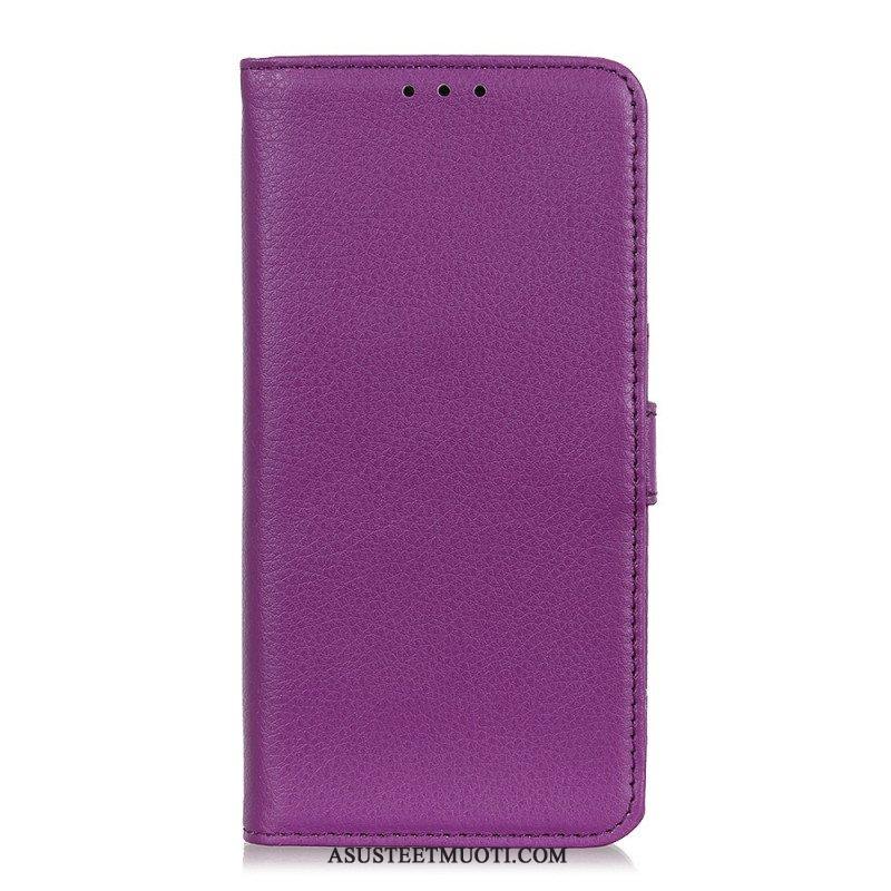 Nahkakotelo Samsung Galaxy A13 5G / A04s Premium Lychee Faux Leather