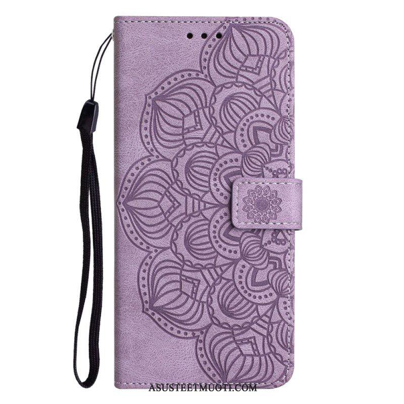 Nahkakotelo Samsung Galaxy A54 5G Suojaketju Kuori Strappy Mandala Print