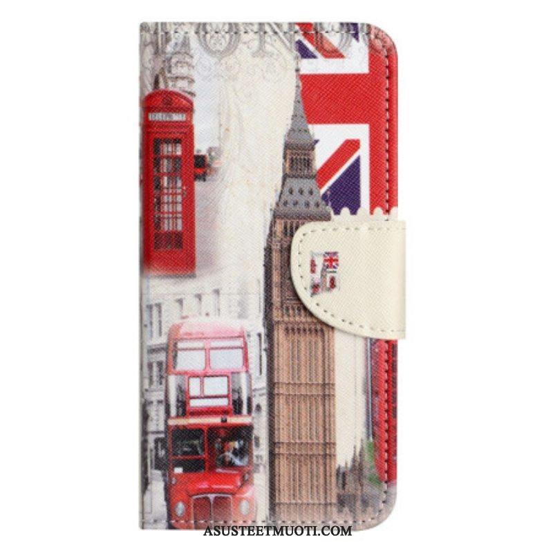 Nahkakotelo iPhone 14 Plus Lontoon Elämä