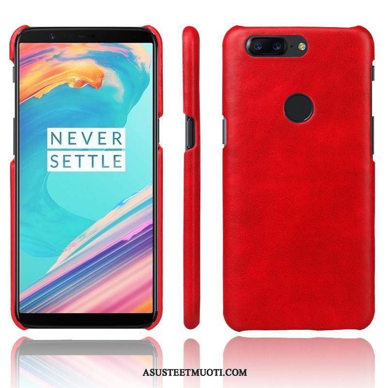 Oneplus 5t Kuori Kuoret Murtumaton Nahkakotelo Yksinkertainen Suojaus Trendi