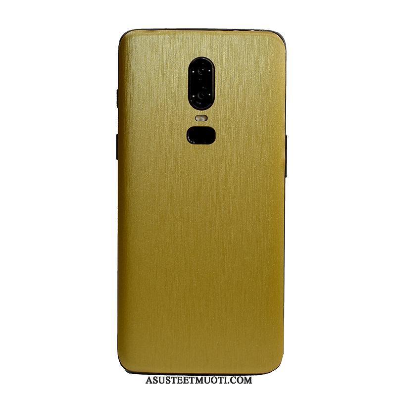 Oneplus 6 Kuoret Kukkakuvio Pesty Suede Väriset Persoonallisuus Johdin